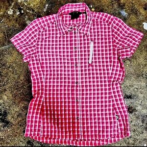 Pink Checkered Button-Up Shirt
